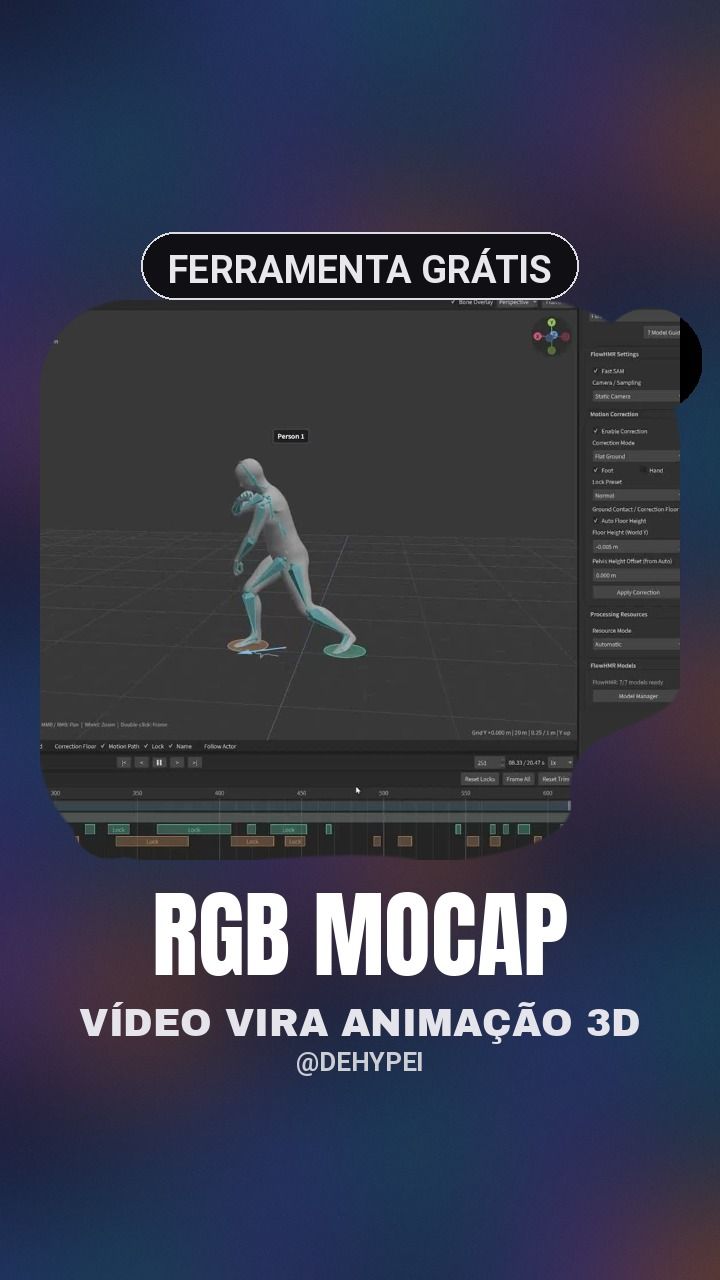RGB MoCap: vídeo vira animação 3D, local e grátis